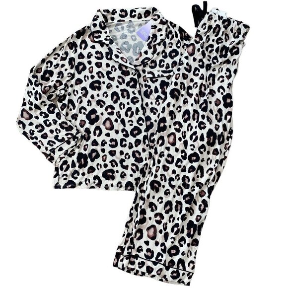 stars above Other - Stars Above Womens Leopard Animal Print Top and Pants Pajama Set 1X, 2X, 3X, 4X